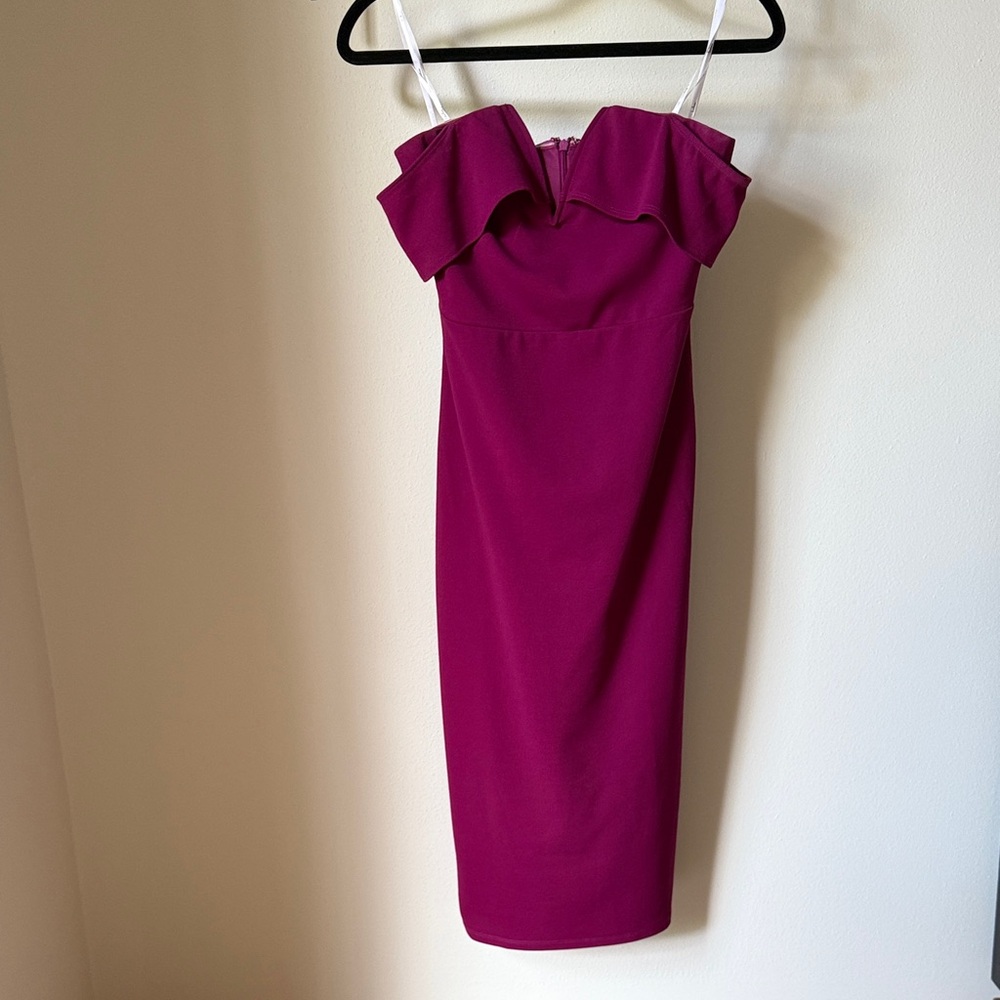 Lulu's Strapless Fuchsia Dress